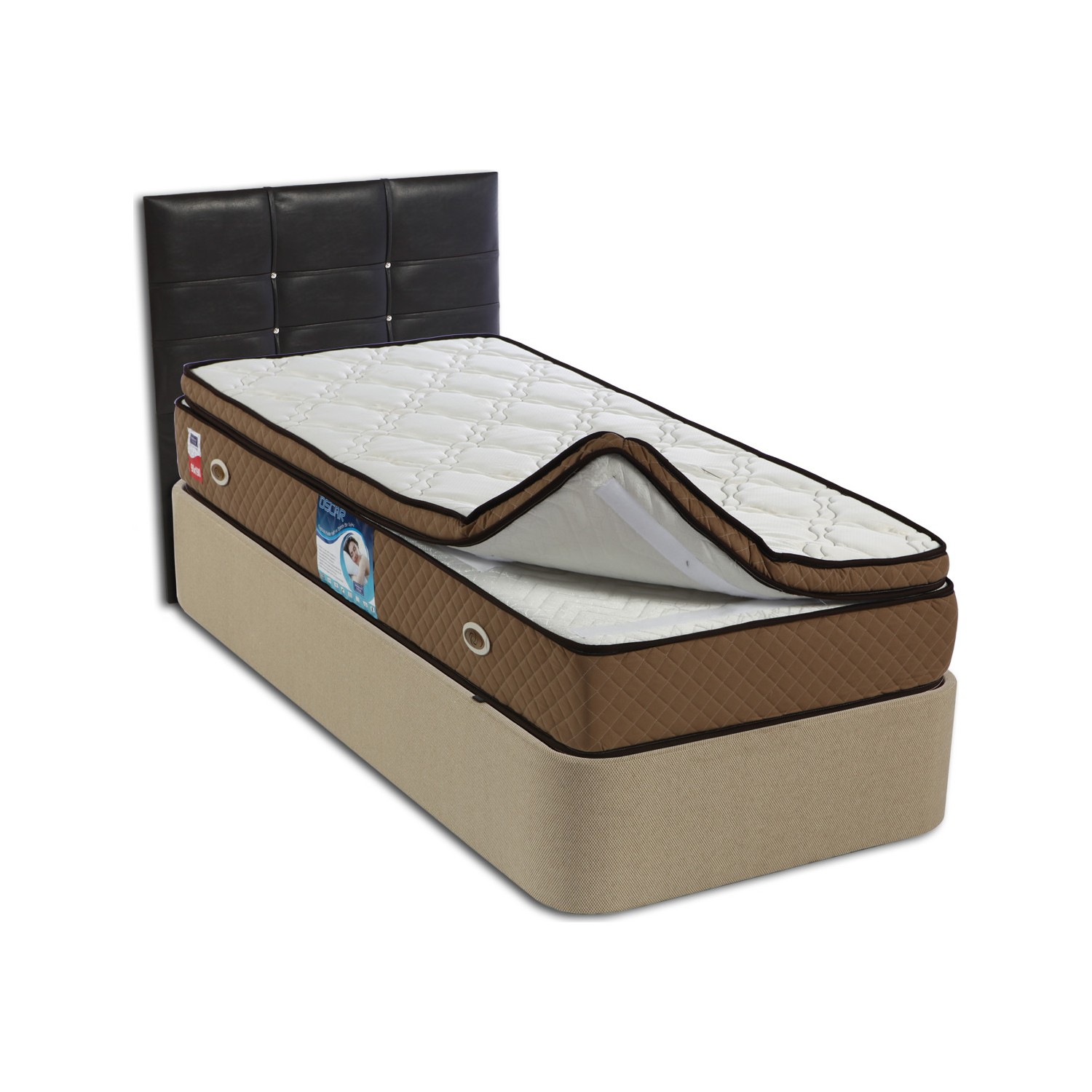 Derman Yatak Tek Kişilik Kumaş Baza + Başlık + Full Oscar Derman Yatak Tek Kişilik Kumaş Baza + Başlık + Full Oscar