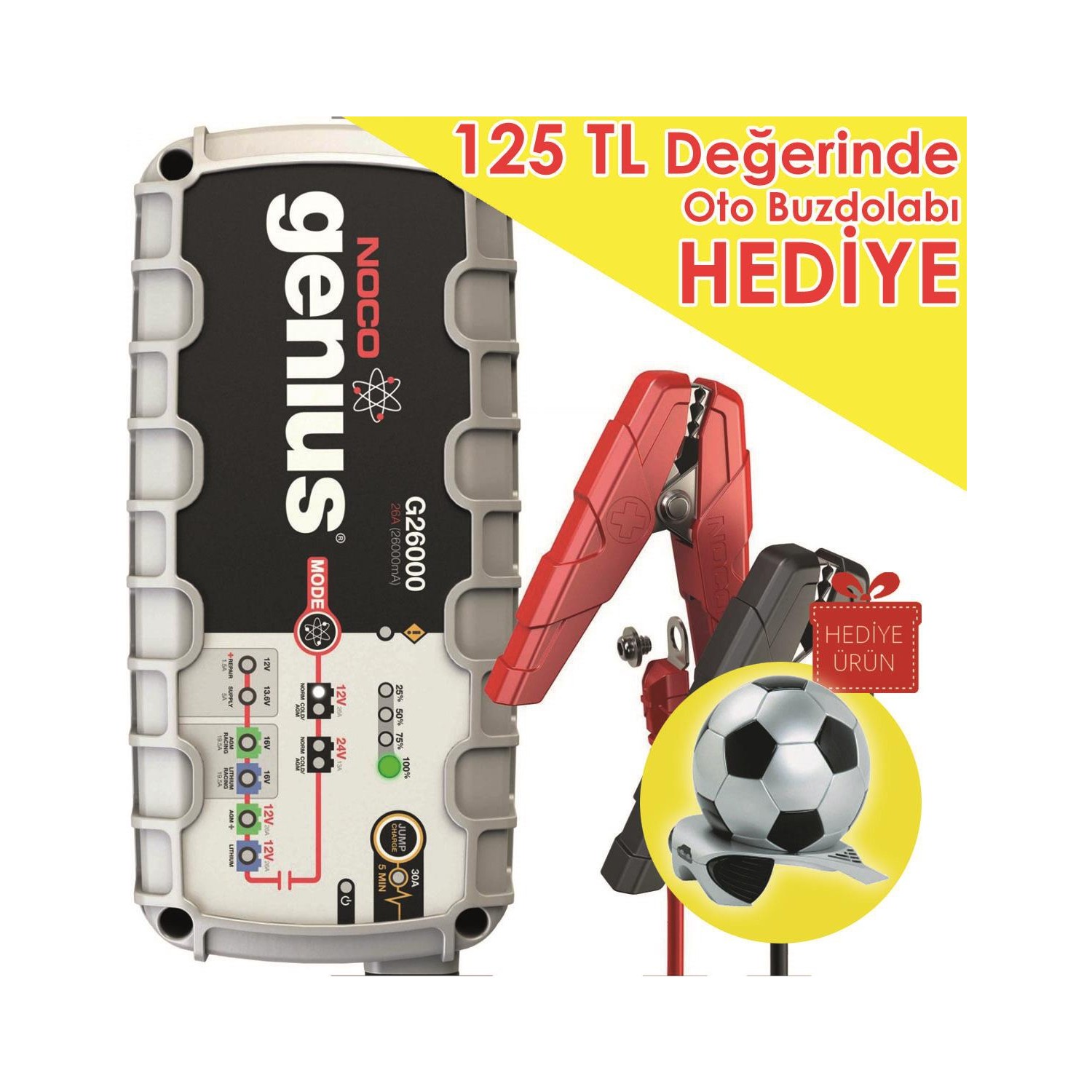 Noco Genius G26000 12V/24V 500Ah Ultrasafe Akıllı Akü Şarj Fiyatı