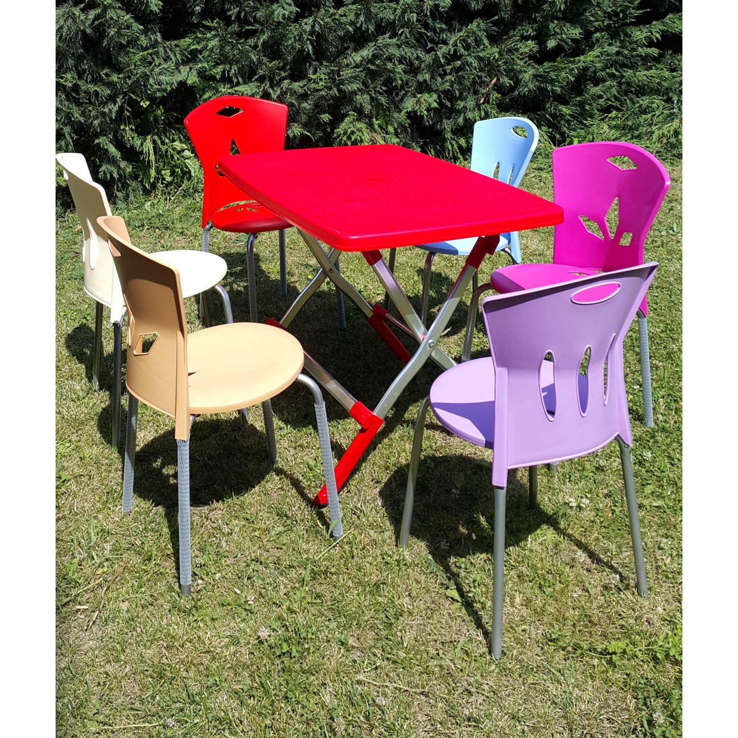 Elimoni Sandalye 6 Adet Set Metal Ayaklı Canlı Renkler Fiyatı