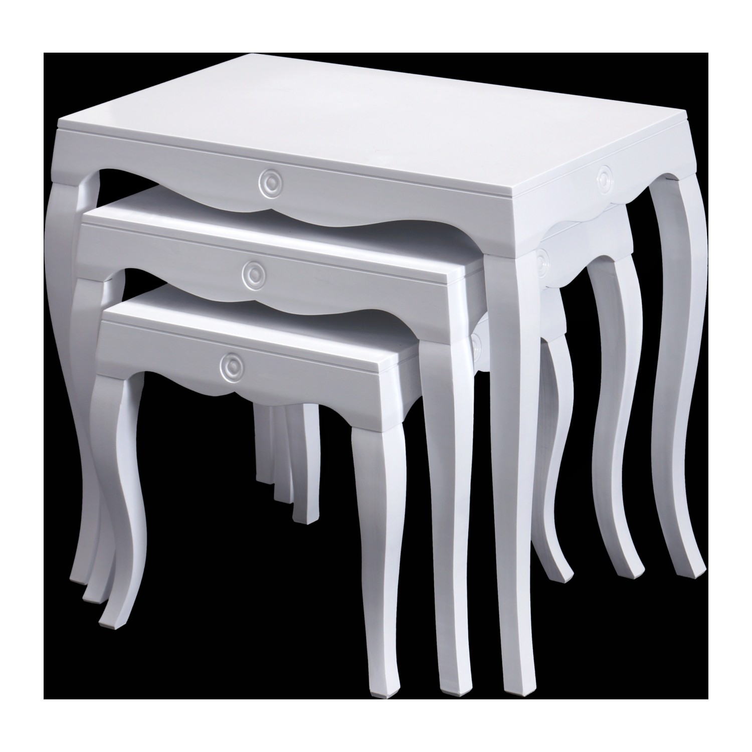 Osmanlı Mobilya Rustik 3Lü Zigon Sehpa Lake Beyaz Fiyatı