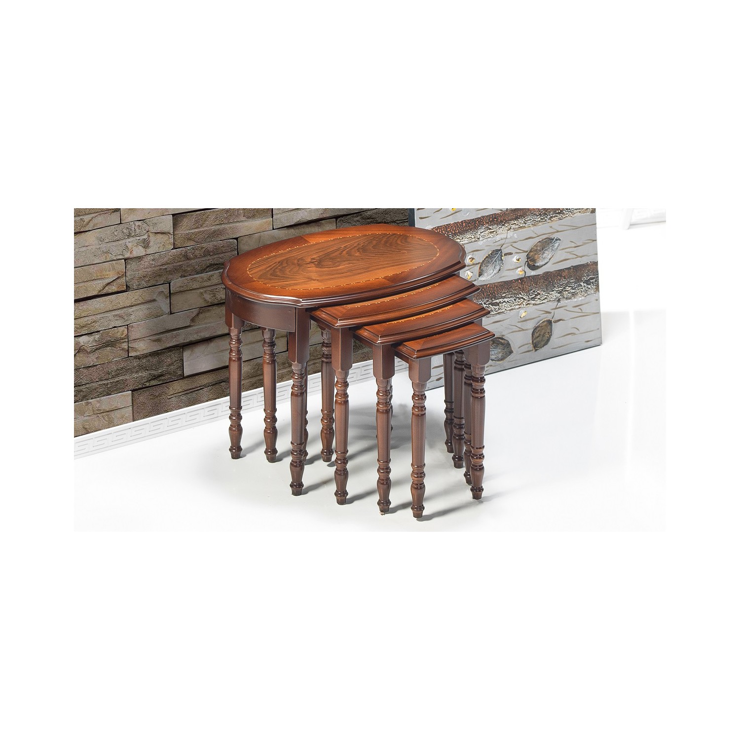 Osmanlı Mobilya Osmanlı Zigon Sehpa 4Lü Ceviz Fiyatı