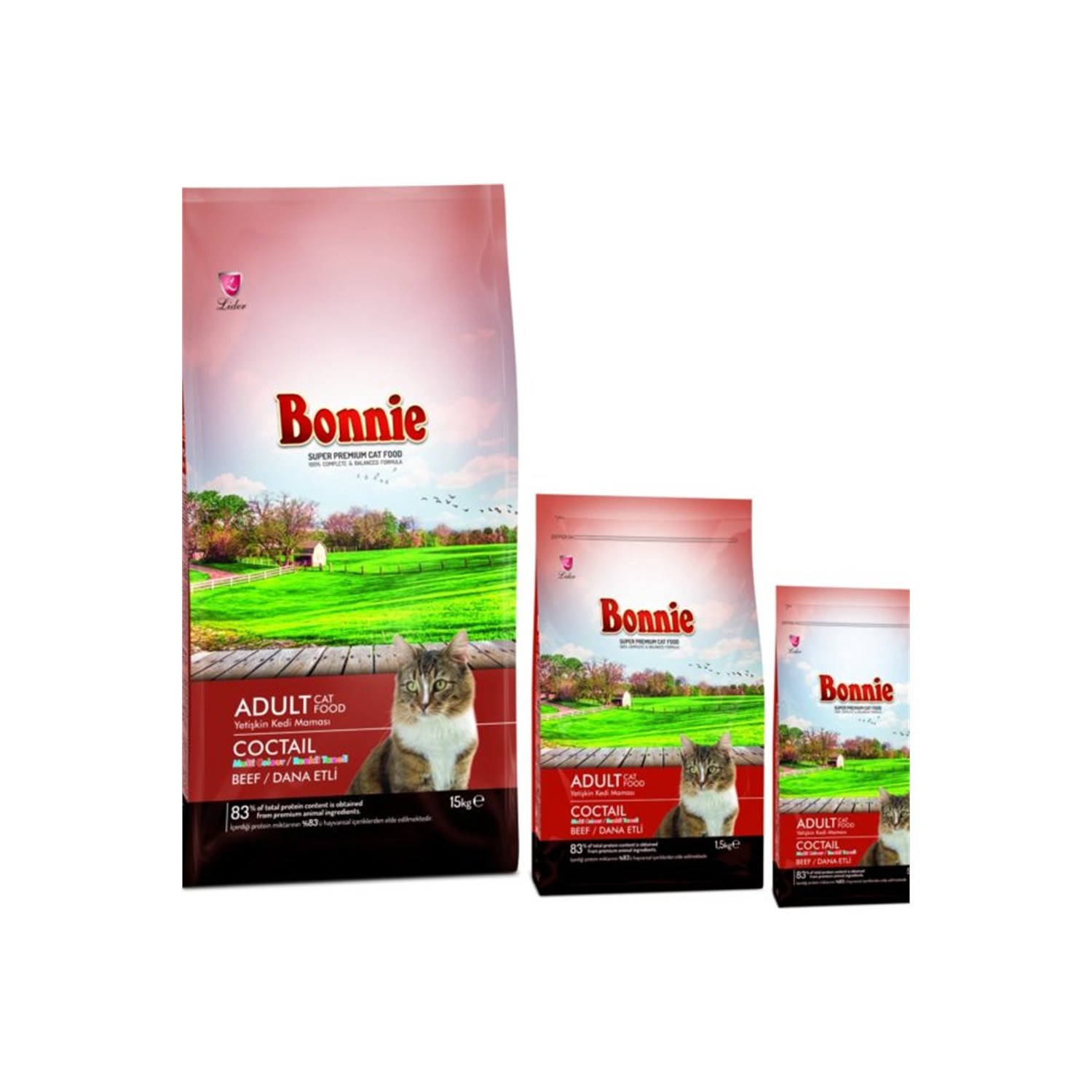 Bonnie Beef Dana Etli Renkli Taneli Yetişkin Kedi Maması 15 Fiyatı
