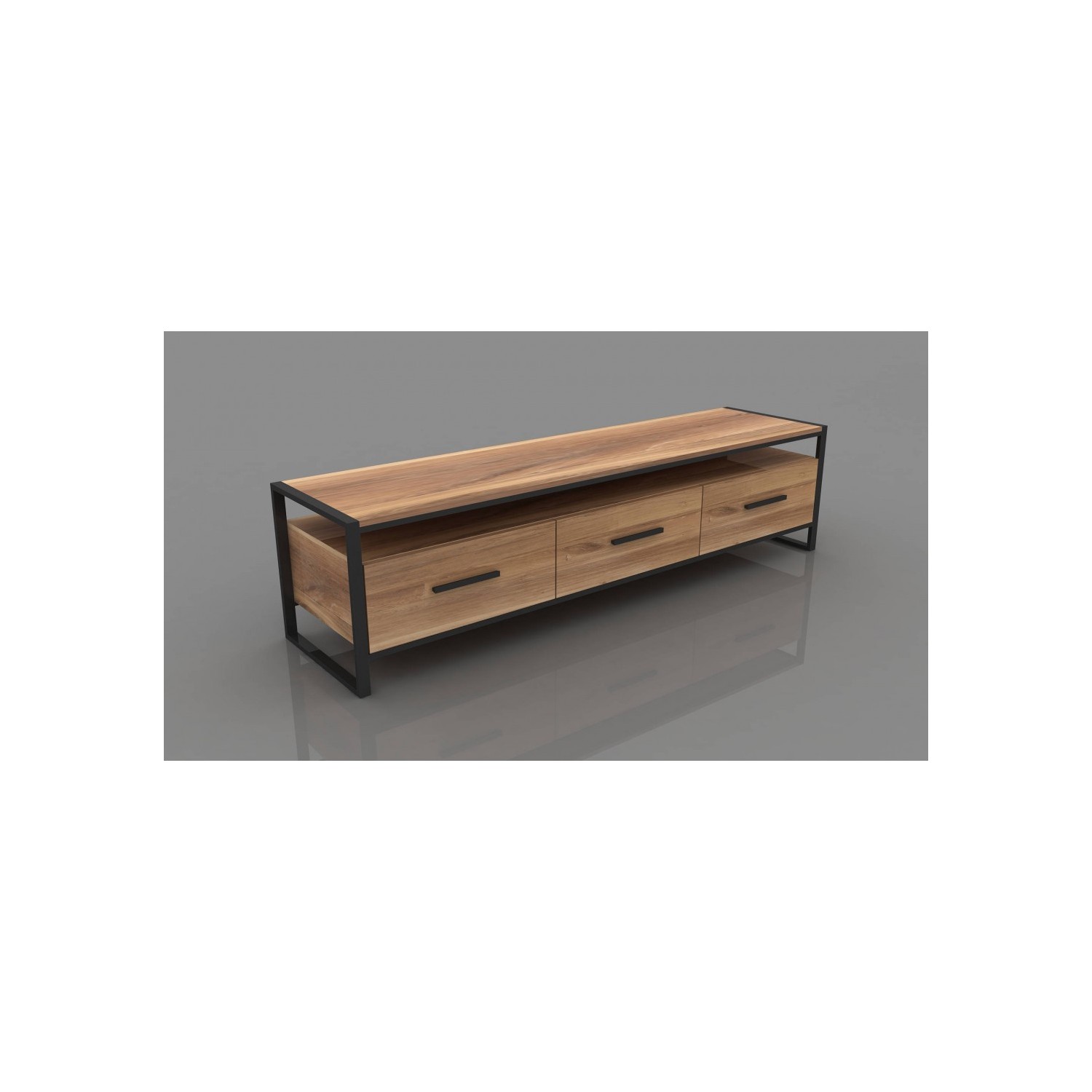 Endustriyel Mobilya Meşe TV Ünitesi 160 cm Fiyatı