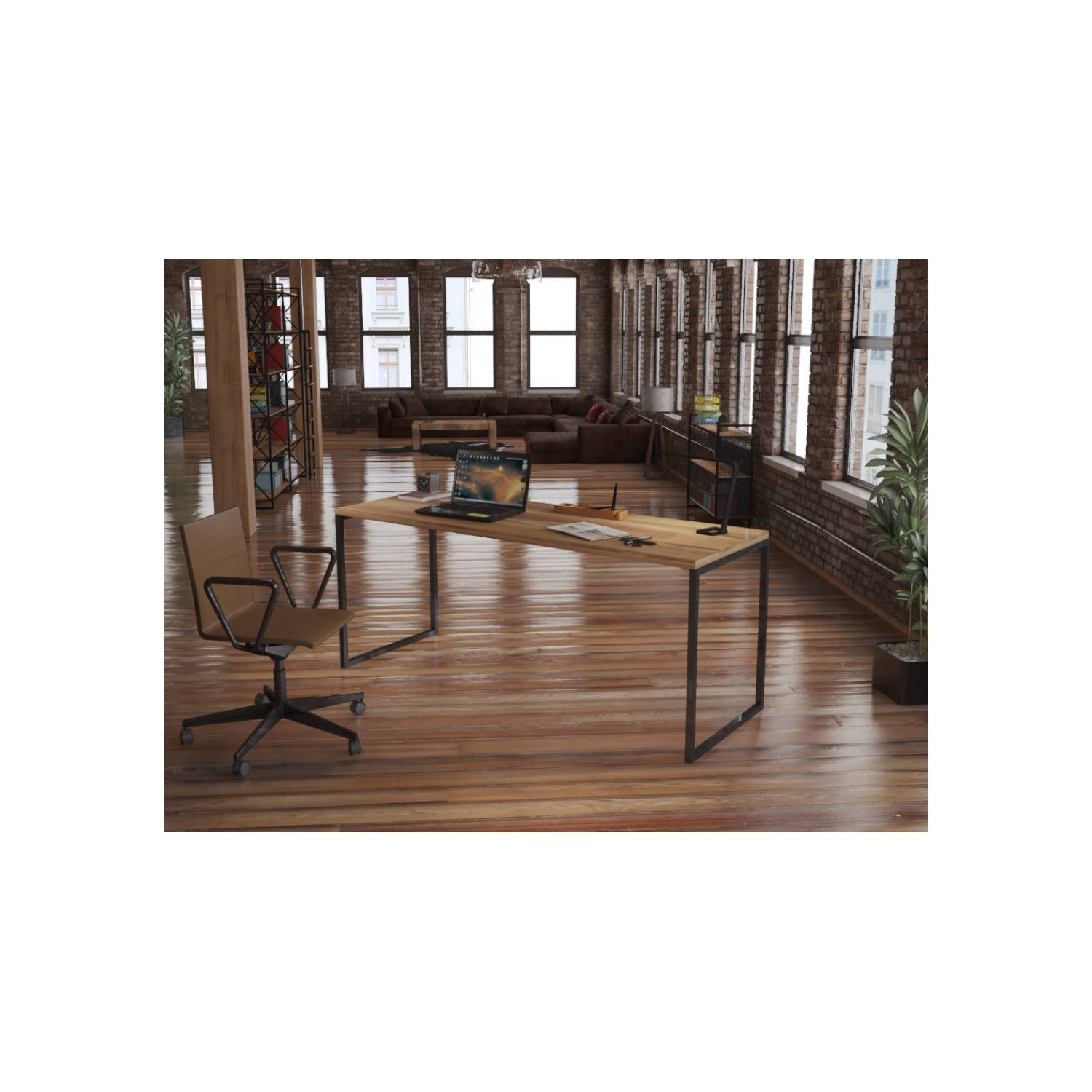 Endüstriyel Mobilya Kivi Masif Çalışma Masası 180 cm Fiyatı