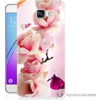 Bordo Samsung Galaxy A3 2016 Gül Dalı Baskılı Silikon Kapak Kılıf