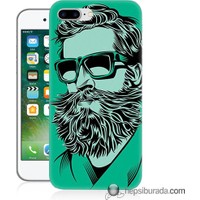 Teknomeg iPhone 7 Plus Kılıf Kapak Beard Art Baskılı Silikon