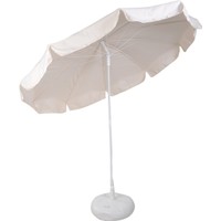 Belde Şemsiye - F 200 Akrilik - Düz Krem Plaj Şemsiyesi 2 Metre Gölgelik Alanı Katlanır Ve Eğilebilir