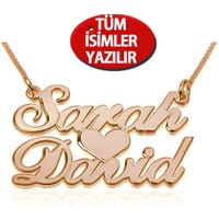 Gümüş üzeri Rose kaplama, isminize özel isim kolye ar55rs