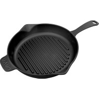 Lava Döküm Demir Metal Kulplu Yuvarlak Izgara Tava Çap 28 cm