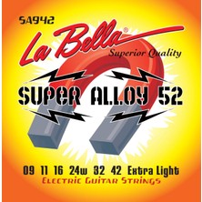La Bella Sa942 Elektro Gitar Teli Extra Lıght 09-42 Super Alloy 52