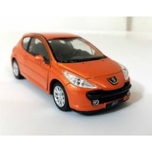 Welly 1:36 Peugot 207 Metal Araba Turuncu