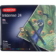 Derwent Inktense Mürekkep Etkili Aquarel Boya Kalemi Teneke Kutu 24 Renk