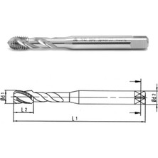 Mte - Makina Takım M8 Hss-E Dın 371/C Metrik Normal Vidalı Helis Kanallı Makina Kılavuzu - B00105790137
