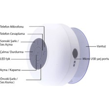 Diwu Su Geçirmez Mini Bluetooth Duş Hoparlörü (Beyaz)