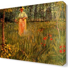 Dekor Sevgisi Bahçedeki Kadın Canvas Tablo  30x30 cm