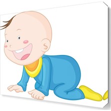 Dekor Sevgisi Emekleyen Bebek Canvas Tablo  30x30 cm