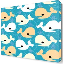 Dekor Sevgisi Sevimli Yunuslar Canvas Tablo  30x30 cm