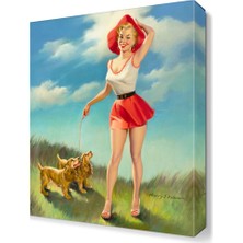 Dekor Sevgisi Harry Ekman Köpekli Kız Canvas Tablo  45x30 cm