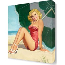 Dekor Sevgisi Güneşlenen Kız Canvas Tablo  45x30 cm