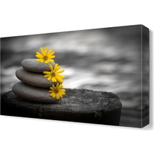 Dekor Sevgisi Taşlar Çiçek Canvas Tablo  60x40 cm