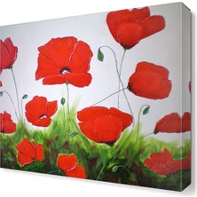 Dekor Sevgisi Kırmızı Laleler Canvas Tablo  50x50 cm