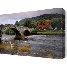 Dekor Sevgisi Köprü ve Akarsu Manzarası Canvas Tablo  45x30 cm