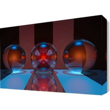 Dekor Sevgisi Kırmızı Üç Top Tablosu 45x30 cm