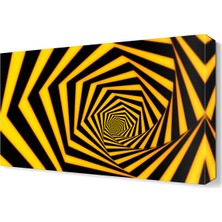 Dekor Sevgisi Sarı ve Siyah Dekoratif Çizgiler Tablosu 45x30 cm