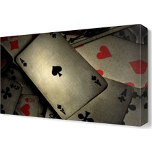Dekor Sevgisi Poker Kağıtları Tablosu 45x30 cm