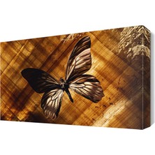 Dekor Sevgisi Kahve Rengi Kelebek Canvas Tablo  45x30 cm