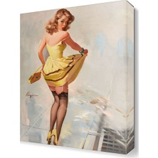 Dekor Sevgisi Rüzgarda Açılan Kız Tablosu 45x30 cm