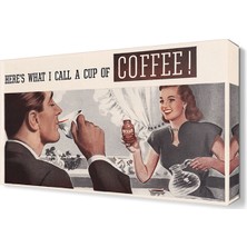 Dekor Sevgisi Kahve İçen Çiftler Tablosu 45x30 cm