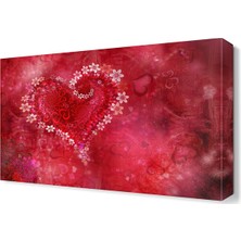 Dekor Sevgisi Kalp Desen Tablosu 45x30 cm