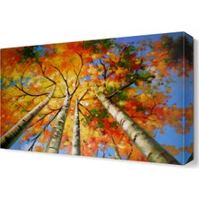 Dekor Sevgisi Büyük Turuncu Ağaç Tablosu 45x30 cm