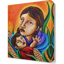 Dekor Sevgisi Anne ve Bebeği Tablosu 45x30 cm