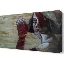 Dekor Sevgisi Eldivenli Kadın Tablosu 45x30 cm
