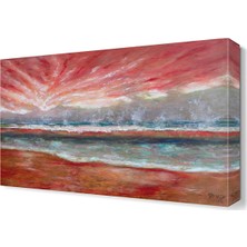 Dekor Sevgisi Kızıl Gökyüzü Tablosu 45x30 cm