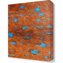 Dekor Sevgisi Kahverengi ve Mavi Desenler Tablosu 45x30 cm