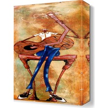 Dekor Sevgisi Uzun Bacak Tablosu 45x30 cm