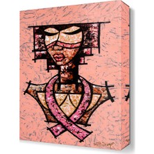 Dekor Sevgisi Pembeli Kadın Tablosu 45x30 cm