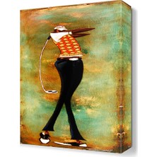 Dekor Sevgisi Uzun Golfçü Tablosu 45x30 cm