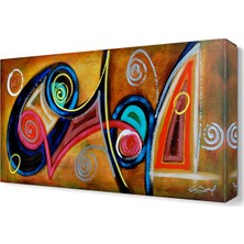 Dekor Sevgisi Renkli Dekoratif Şekiller Tablosu 45x30 cm