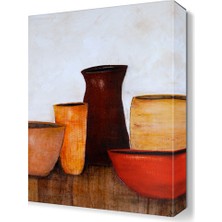 Dekor Sevgisi Renkli Tabaklar Tablosu 45x30 cm