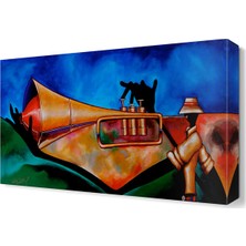 Dekor Sevgisi Saksafon Tablosu 45x30 cm