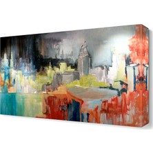 Dekor Sevgisi Binalar Şehir Tablosu 45x30 cm