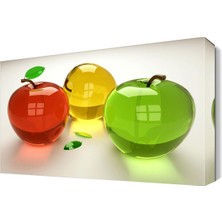 Dekor Sevgisi Renkli Elmalar Canvas Tablo  45x30 cm