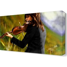 Dekor Sevgisi Keman Çalan Kız Tablosu 45x30 cm