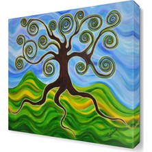 Dekor Sevgisi Yeşil Hayat Ağacı Tablosu 30x30 cm