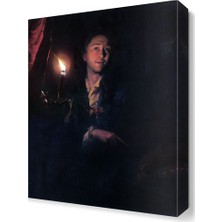 Dekor Sevgisi Mum Işığında Oturan Tablosu 45x30 cm