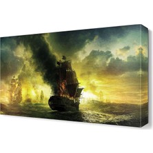 Dekor Sevgisi Yanan Gemi Tablosu 45x30 cm